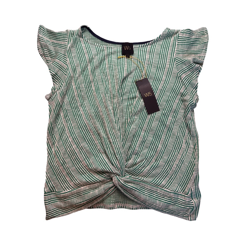 W5 GREEN CROP FITTED TOP